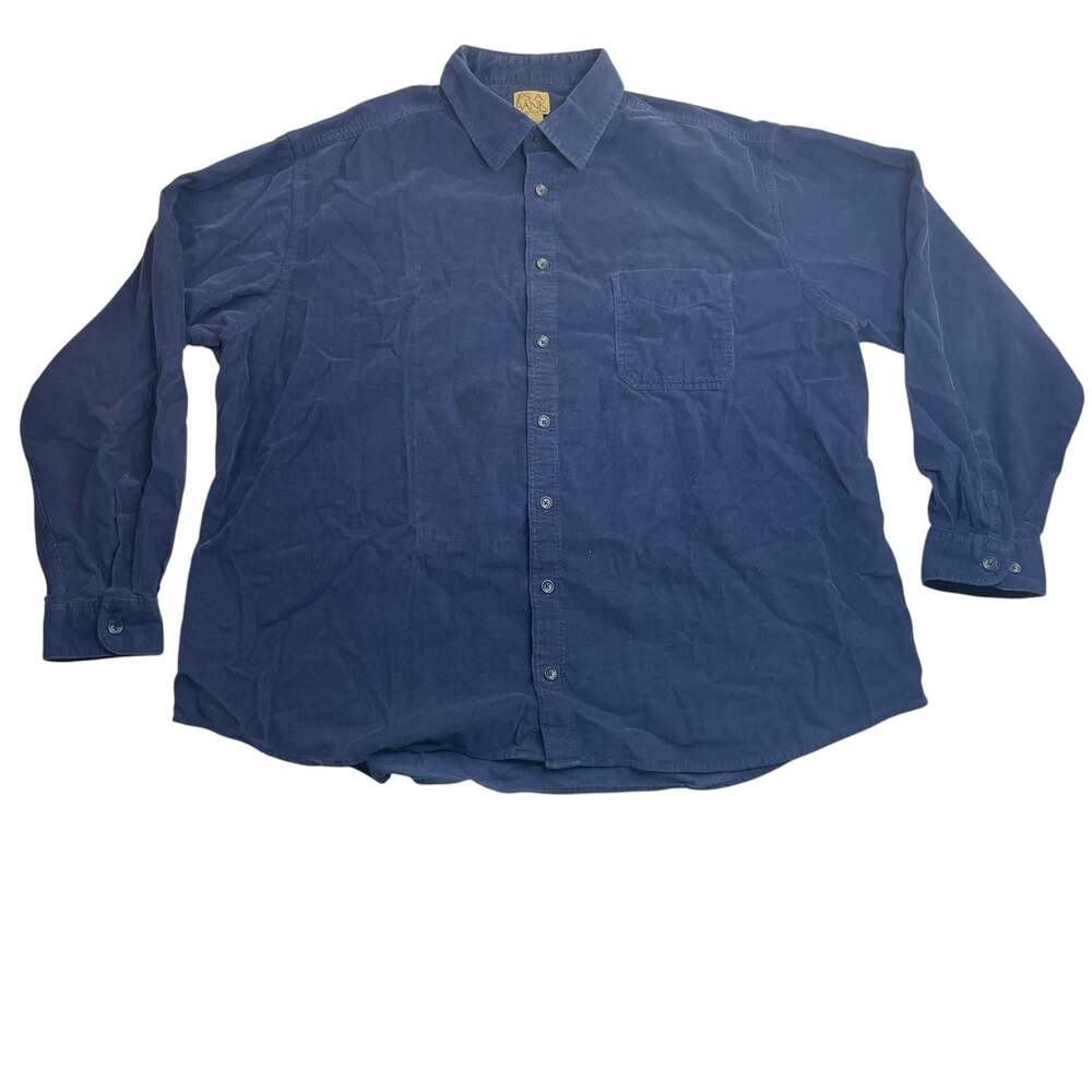 Jos A. Bank Blue Corduroy Button Front Shirt XXL